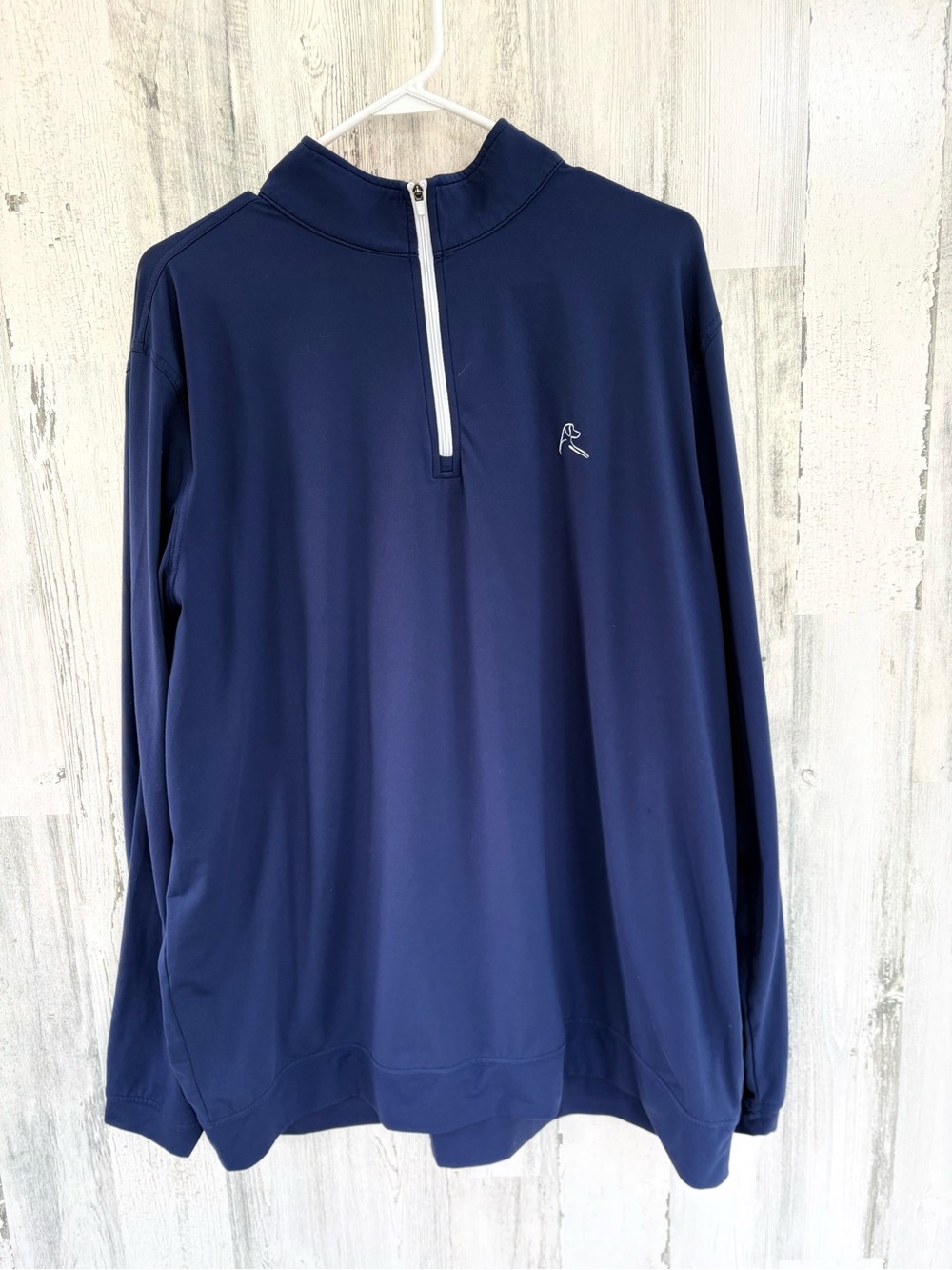 Rhoback Men’s Size XXL 1/4 Zip Performance Pullover In Blue/Pink Inner Collar